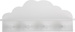 CLOUD 4 akasztós polc, 48 x 22 x 12 cm, fehér