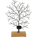 Tealight gyertyatartó, fa alakú, fém, 32 x 22 cm