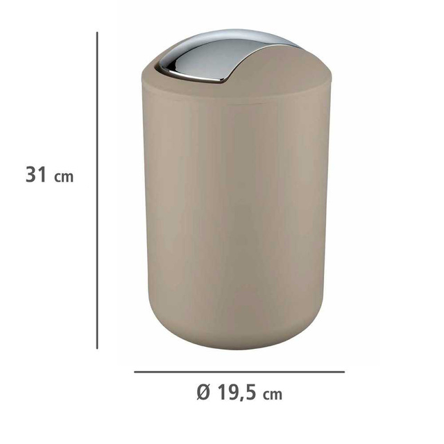 BRASIL szemetes, 6,5 l, WENKO, bézs
