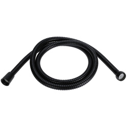Zuhanytömlő fürdőkádban, fekete, rozsdamentes acél, 150 cm, 1/2" menettel