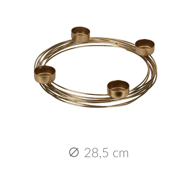 Arany gyertyatartó 4 tealight számára, Ø 28,5 cm