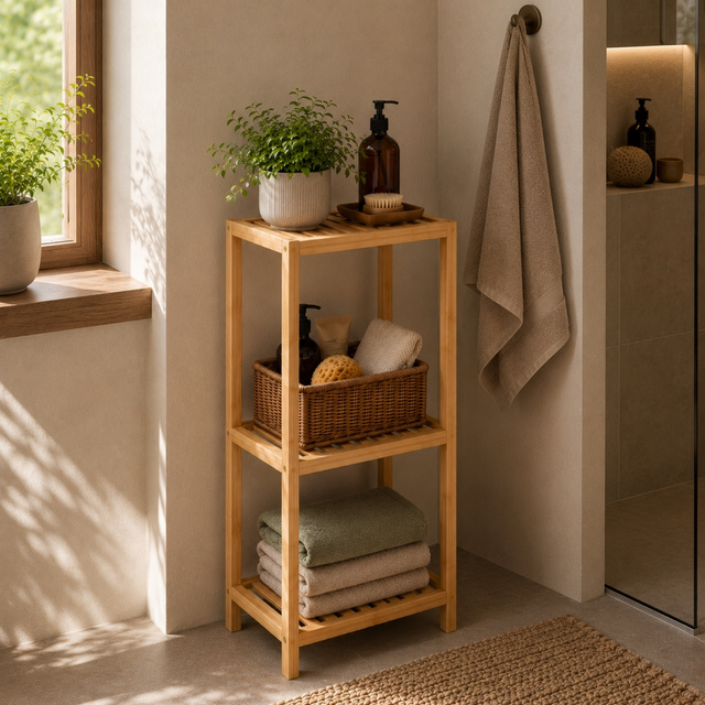 Bambusz polc, 35 x 20 x 84 cm