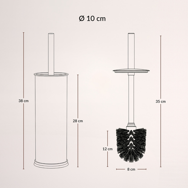 WC kefe tartó STAV, magasság 38 cm, fekete