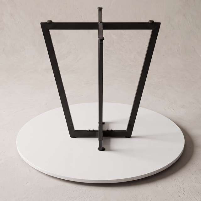 Kerek asztal kereszt alakú talppal, Ø 80 cm × 72 cm, fehér
