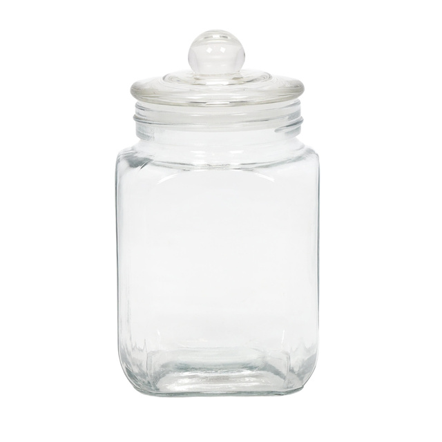 Négyzet alakú süteményes üveg fedéllel, 1,2 l