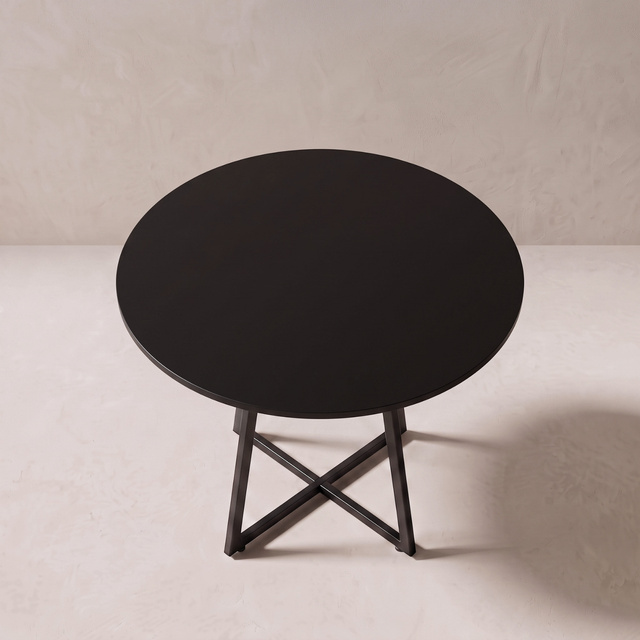 Kerek asztal kereszt alakú talppal, Ø 80 cm x 72 cm, fekete