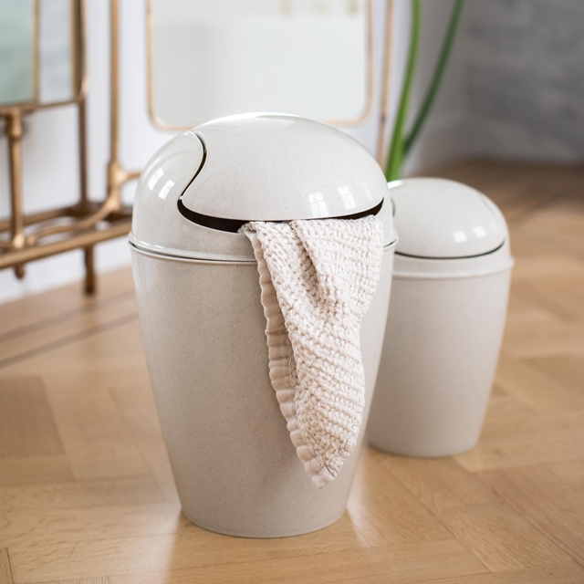 DEL M szemetes, 12 l, KOZIOL, újrahasznosított hamuszürke