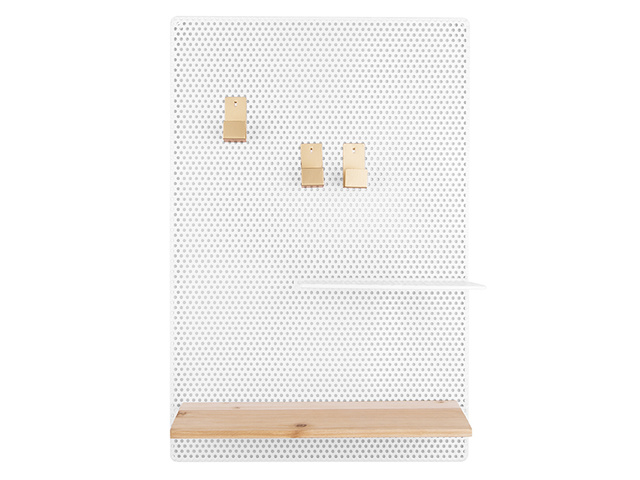 PERKY MESH jegyzetelő tábla, polcok + akasztók, 52 x 35 cm
