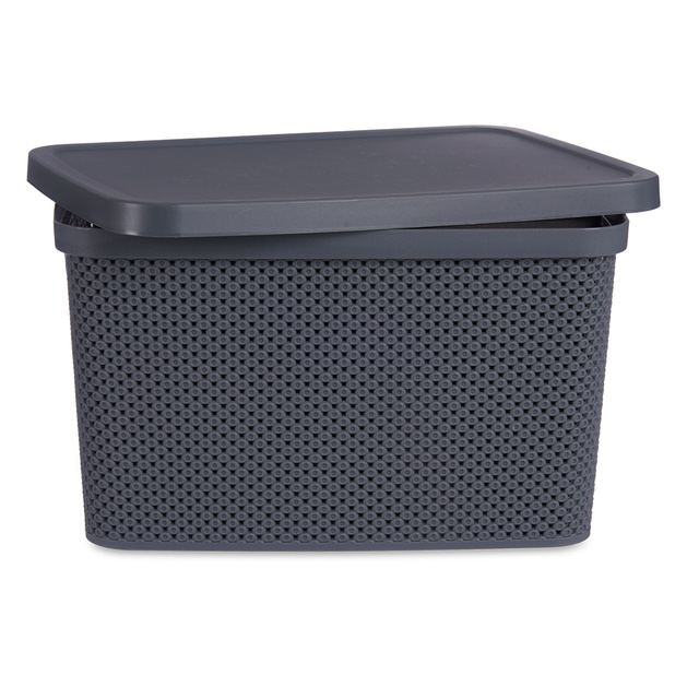 Műanyag kosár fedéllel, szervező, 19 l