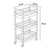 Bambusz polc kerekeken, 45,3 x 22 x 80 cm
