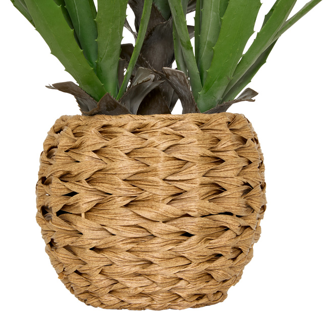 Műanyag agávé MODA fonott virágcserépben, magassága 61 cm