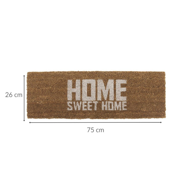 Kókuszrostból készült lábtörlő HOME SWEET, 75 x 26 x 2 cm