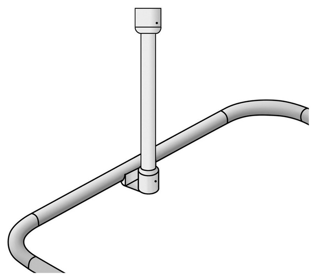 Zuhangzó a zuhanyfüggöny rúdhoz, Ø 2 cm, 57 cm, WENKO, fehér