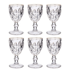 Arany szegélyes vízkelyhek GOLDEN, 254 ml, 6 db