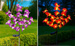 Napelemes kerti lámpák, LED orchideák, 2 darabos készlet, 75 cm