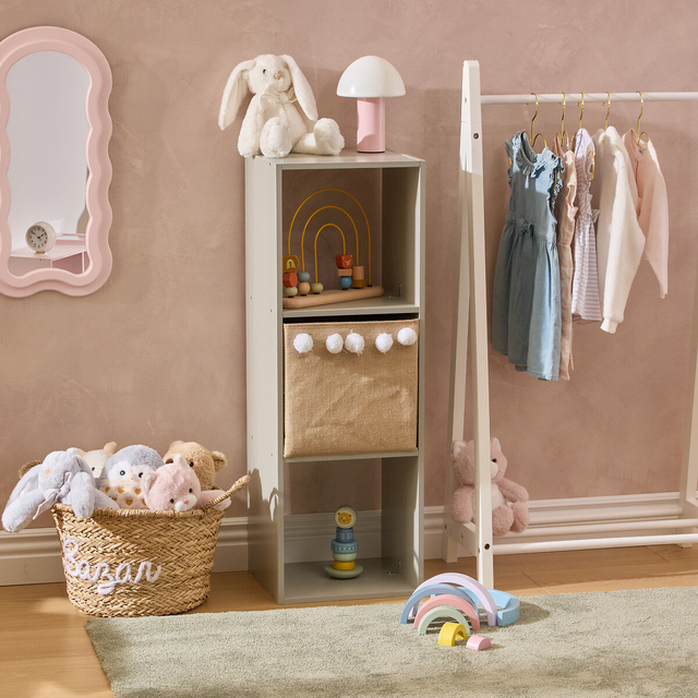 3 rekeszes polcrendszer, 34,5 × 32 × 100,5 cm, zöld