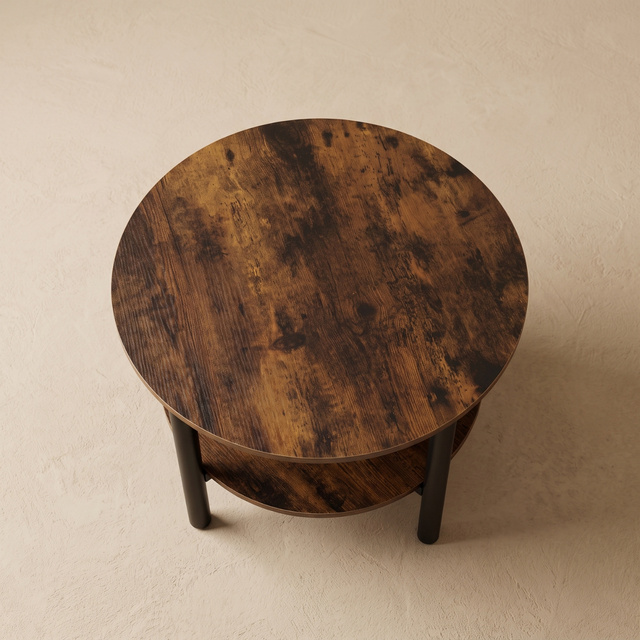 Kerek, kétszintes dohányzóasztal, Ø 60 cm x 45 cm