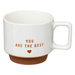 4 darabos porcelán bögre szett HELLO, fém állvánnyal, 4 x 300 ml