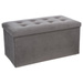Nagy puff tárolóval és ülőfelülettel, steppelt 76 x 38 x 38 cm, szürke