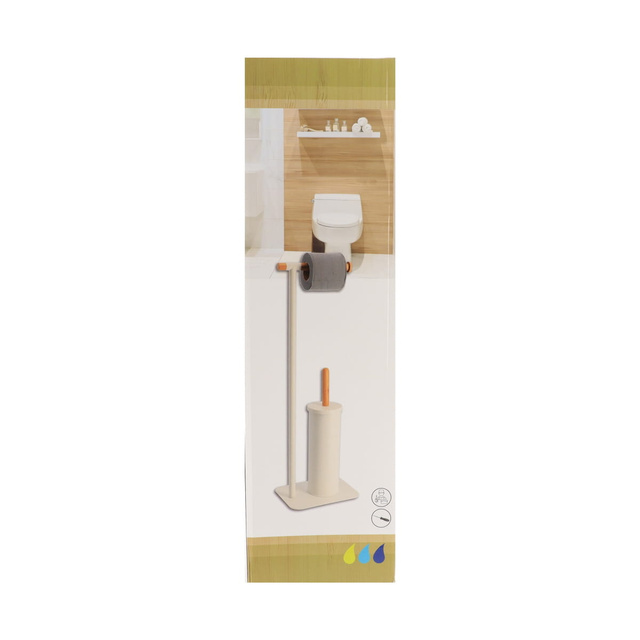 Fém toalettpapír tartó WC kefével MAT, 69,5 x 22 x 16 cm