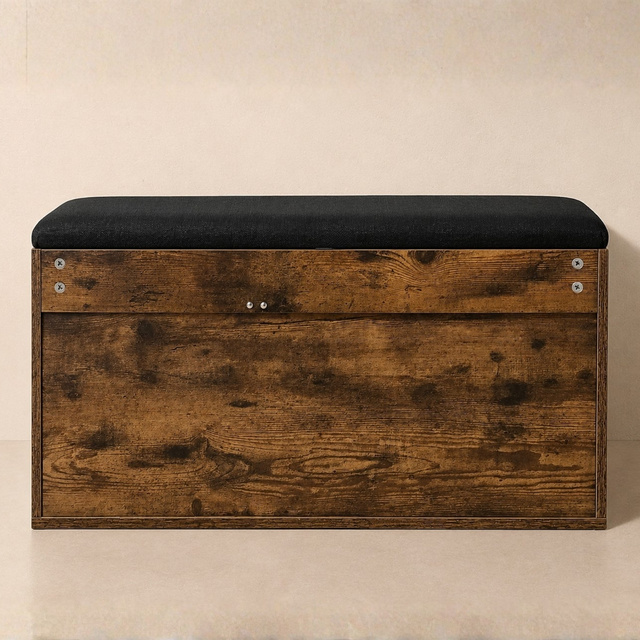 TRIA cipőtartó ülőkével, 80 x 30 x 43 cm, sötétbarna