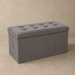 Nagy puff tárolóval és ülőfelülettel, steppelt 76 x 38 x 38 cm, szürke