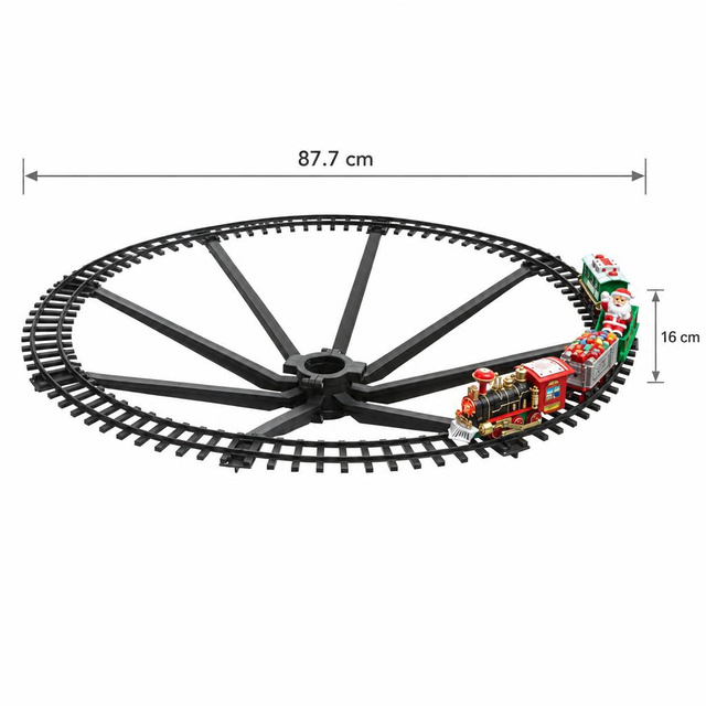 Karácsonyi vonat sínekkel, elemes, Ø 87,7 cm, 23 elem