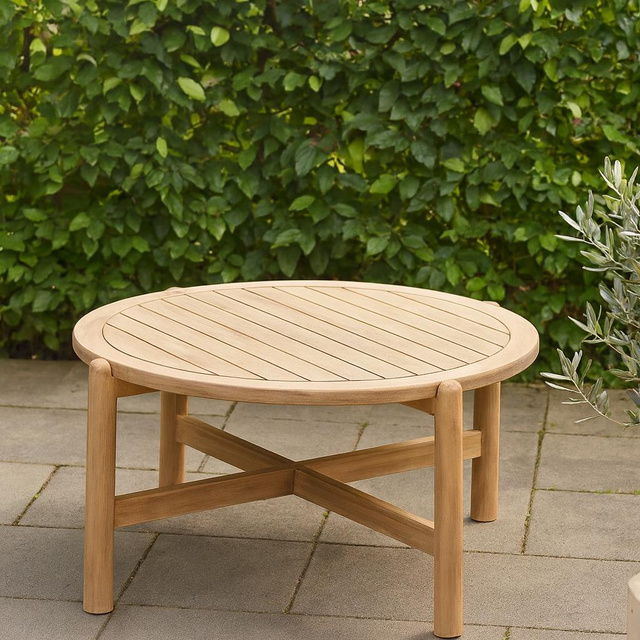 DEONA akáciából készült kávézóasztal, kültéri, Ø 80 cm