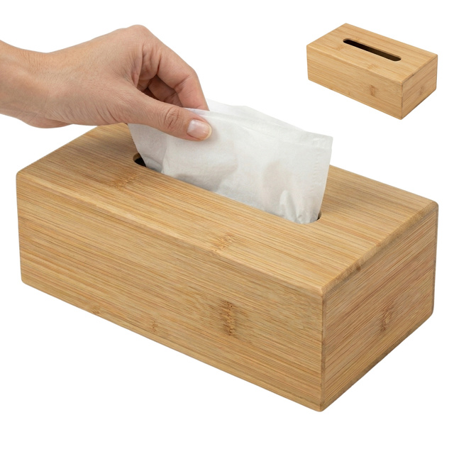 SOVO bambusz zsebkendőtartó, 25 x 13 cm