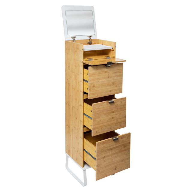Levia kozmetikai komód, tükörrel, chiffonier, fehérneműs szekrény, magassága 130 cm