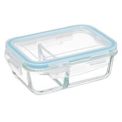 Üveg ebédládák, 2 rekeszes, 1,1 l, CLIP
