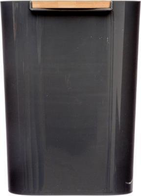 BAMBOU fürdőszobai kosár bambusz fedéllel, 5L, fekete