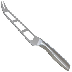 Rozsdamentes acél sajtvágó, profilozott pengével, 27 cm