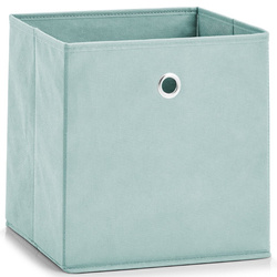 Flízhuzatú doboz, textil tárolódoboz, szoba- és nappali szervező, menta színű.