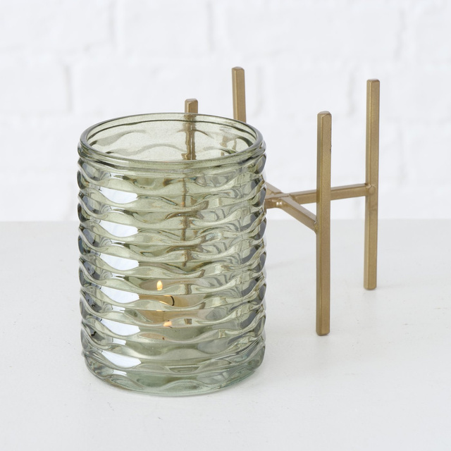 BOLITO tealight tartó, zöld üveg, Ø 8 cm